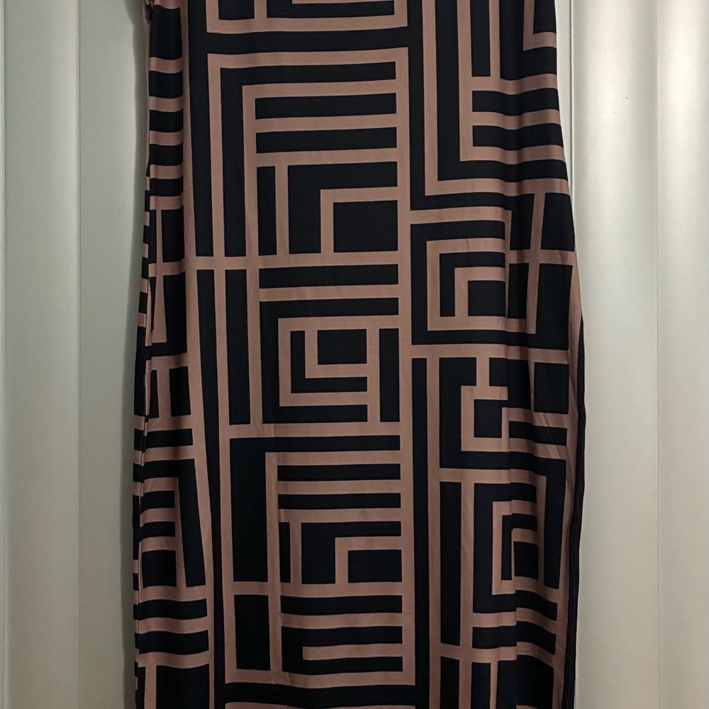 Geometric Black and Brown Dress